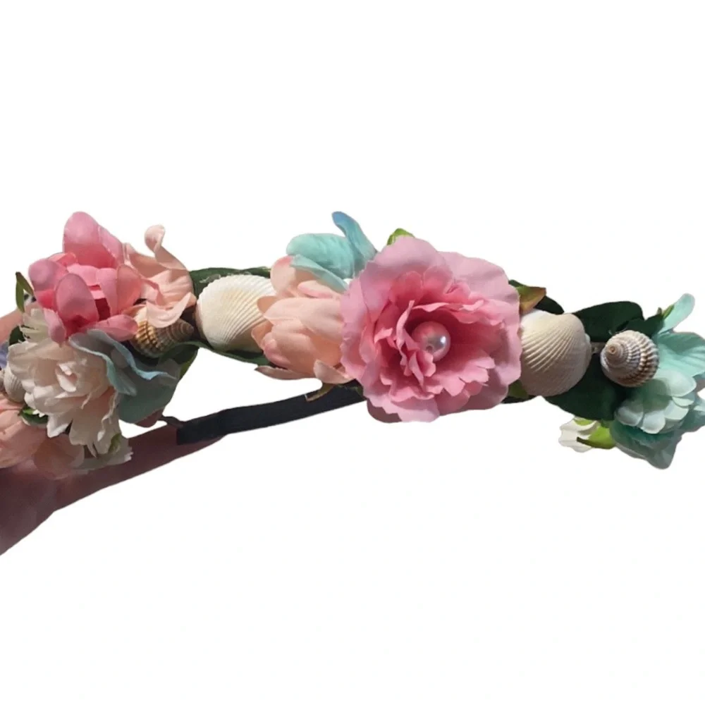 Floral and Seashell Headband Boho Bohemian